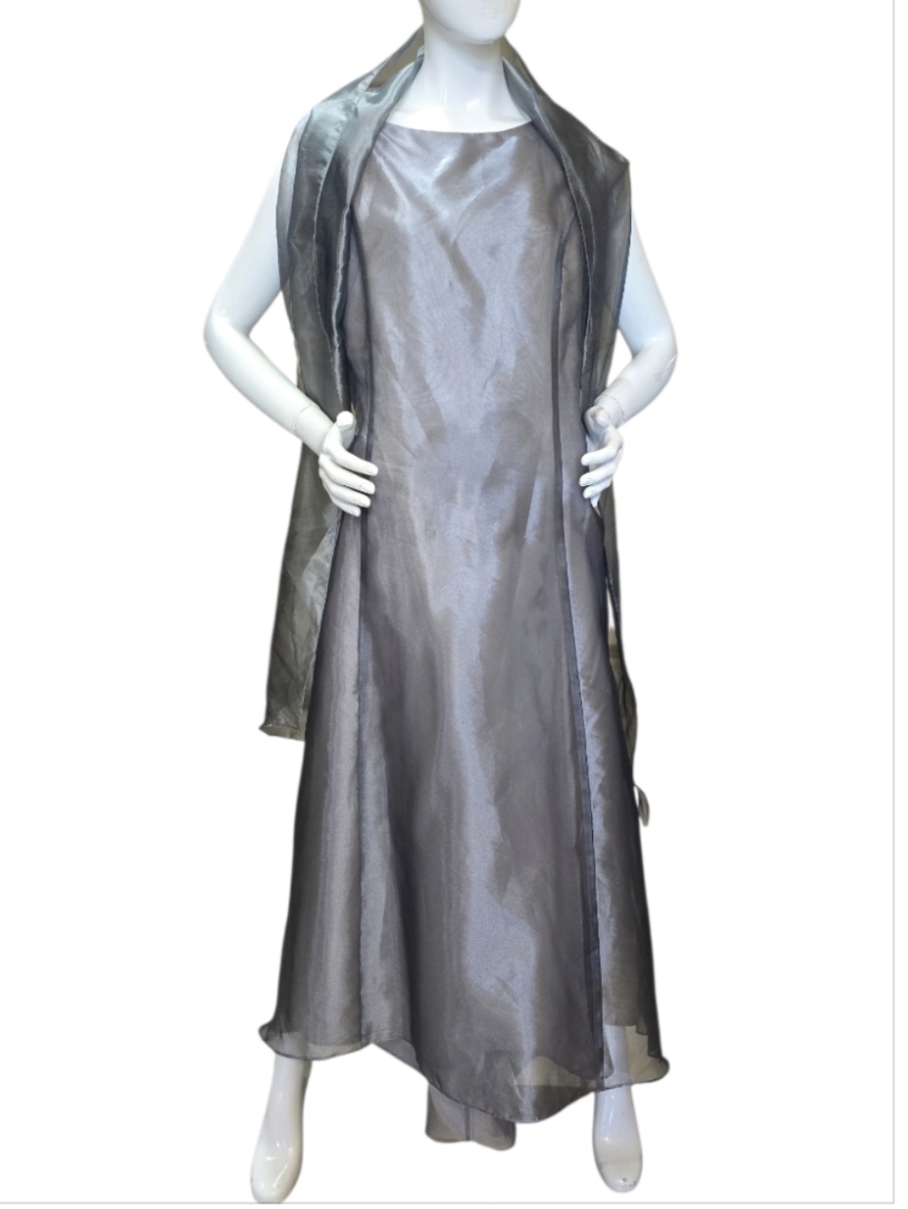 Dave & Johnny Elegant Silver Evening Dress Sz 20